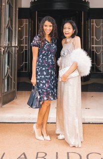 Layla Romic and Diana St Clair, Aspinal of London at Claridges 2017, dress Tommy Hillfiger