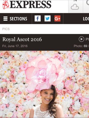 Layla Romic, Royal Ascot 2016, Daily Express, dress Maje, hat Bundle McLaren
