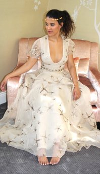 Layla Romic, model, 2017, dress Valentino